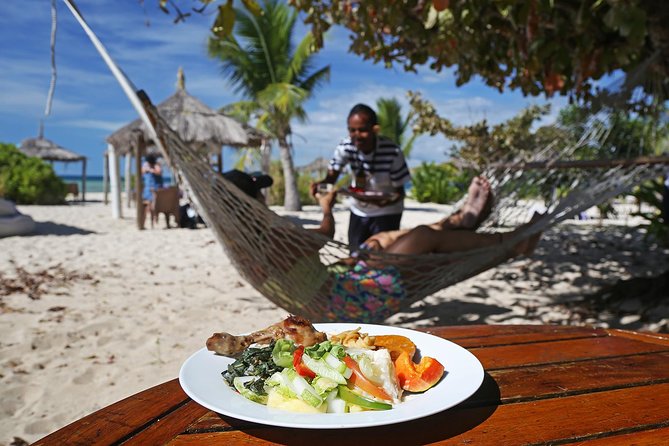 Captain Cook Cruises Fiji - Island and Reef Day Cruise - Kadavu Lailai island time: swimming, paddling, volleyball, and exploring