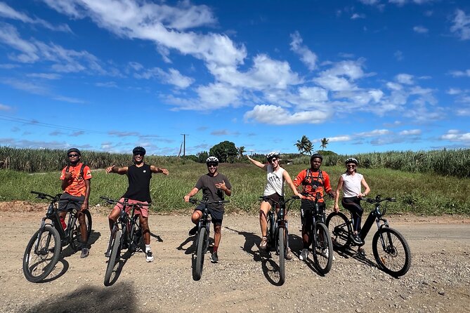 Guided E-bike Tour - The route through sugarcane fields, villages, and rocky streams