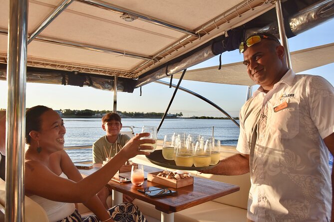 Sabre Sunset Cruise with BBQ Dinner & Drinks - Cruising Nadi Bay toward the Mamanuca Islands sunset